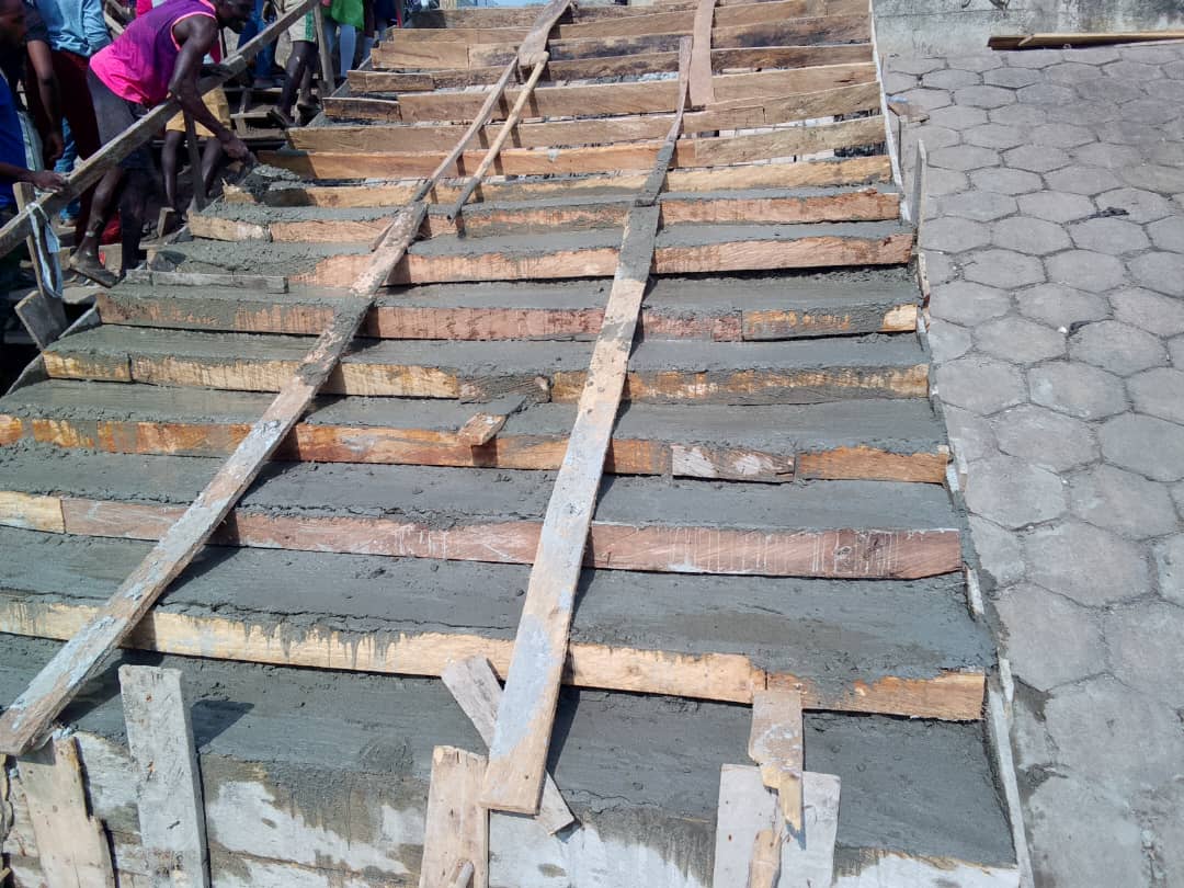 Construction of Two-Way Railway Track Staircase at Pen Cinema, Agege