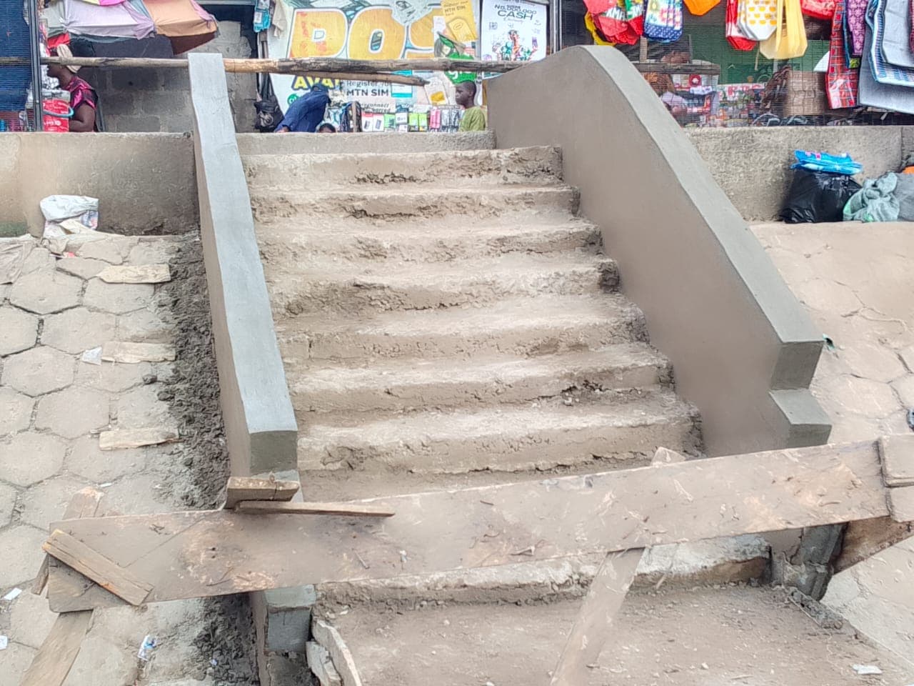 Construction of Two-Way Railway Track Staircase at Pen Cinema, Agege