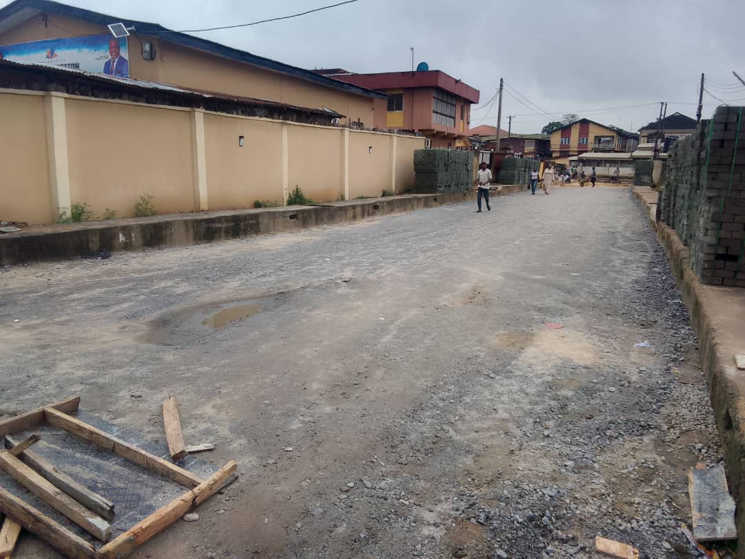 Construction of drainage and road at Elcana street, Agege