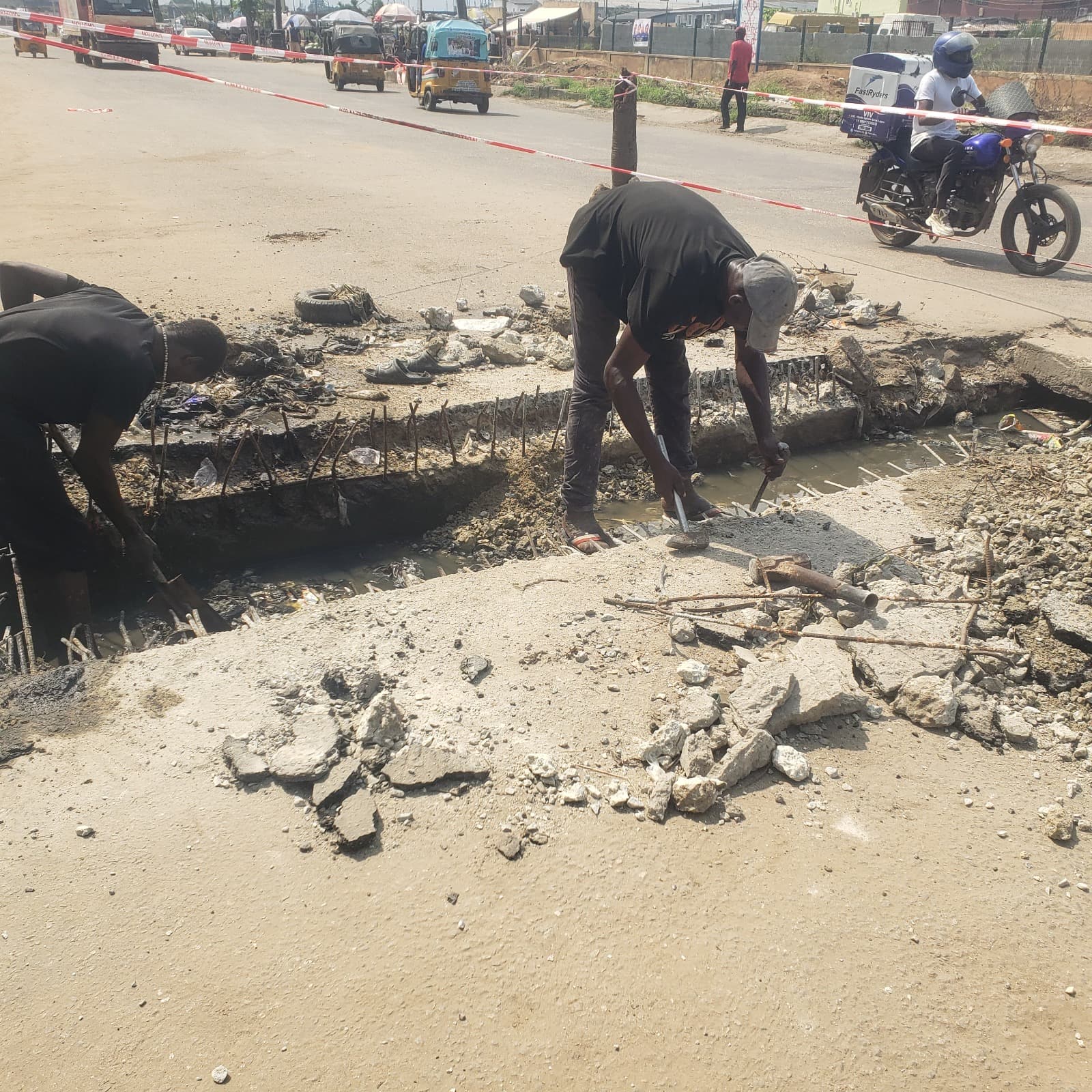 Rehabilitation of road at Akilo road, Agege