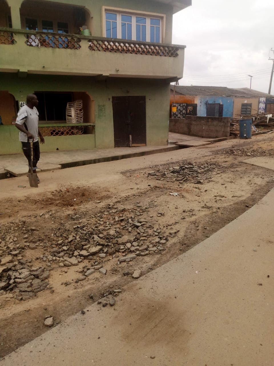 Rehabilitation of road at shodipo street, agege
