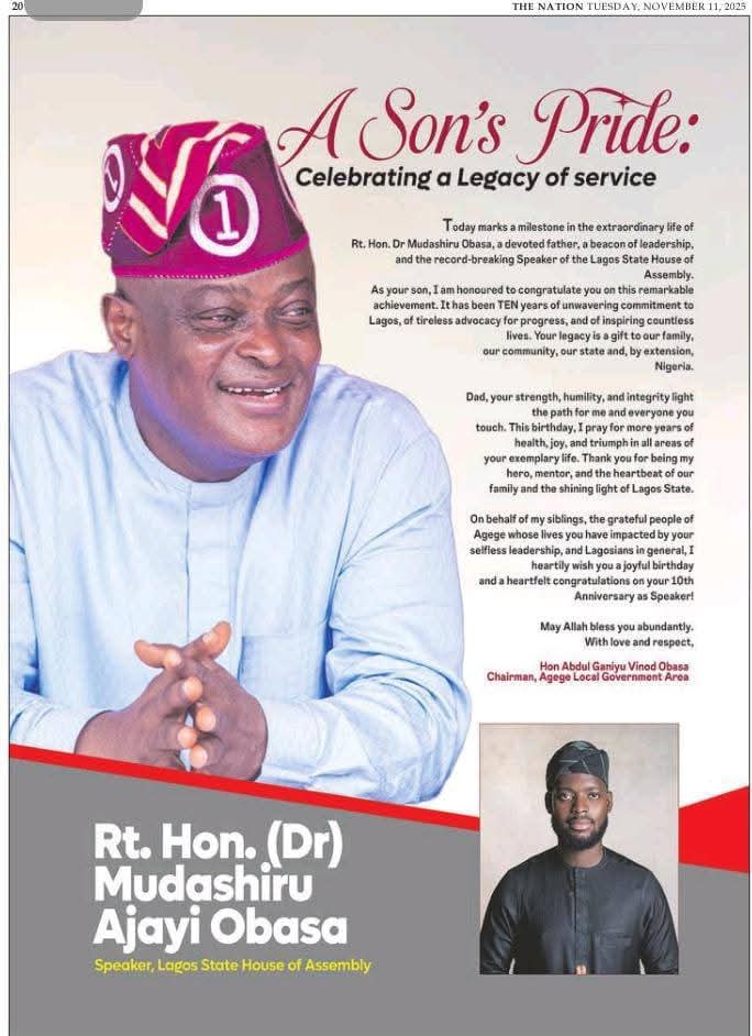 Felicitations to Lagos State Speaker